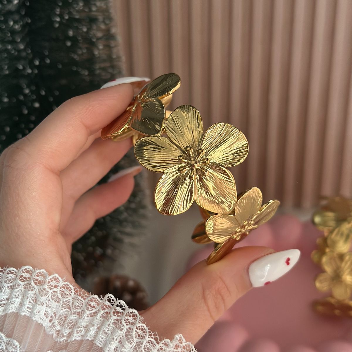 Lot Bracelet & Boucles d'oreilles Fleur