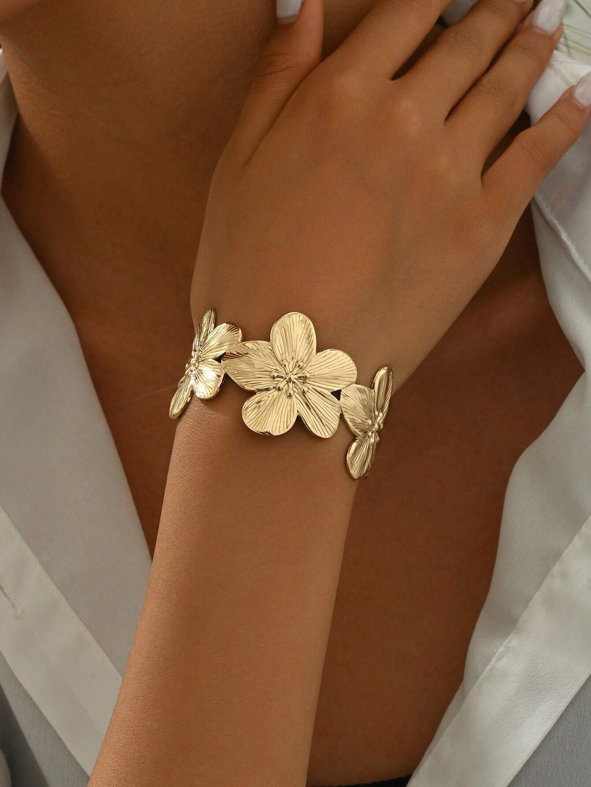 Lot Bracelet & Boucles d'oreilles Fleur