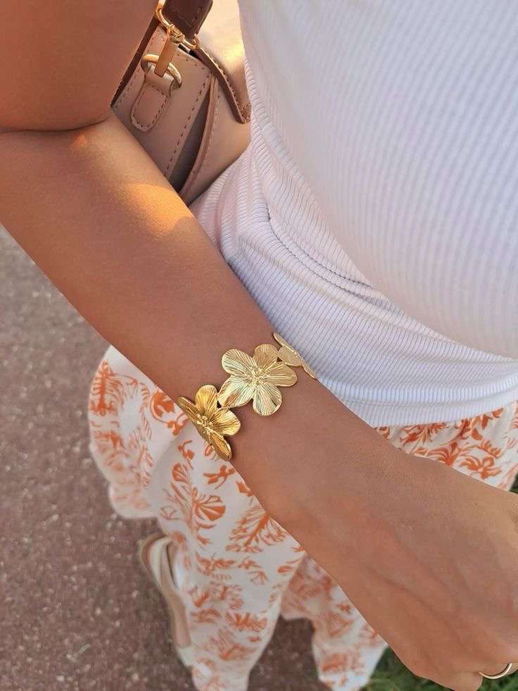 Lot Bracelet & Boucles d'oreilles Fleur