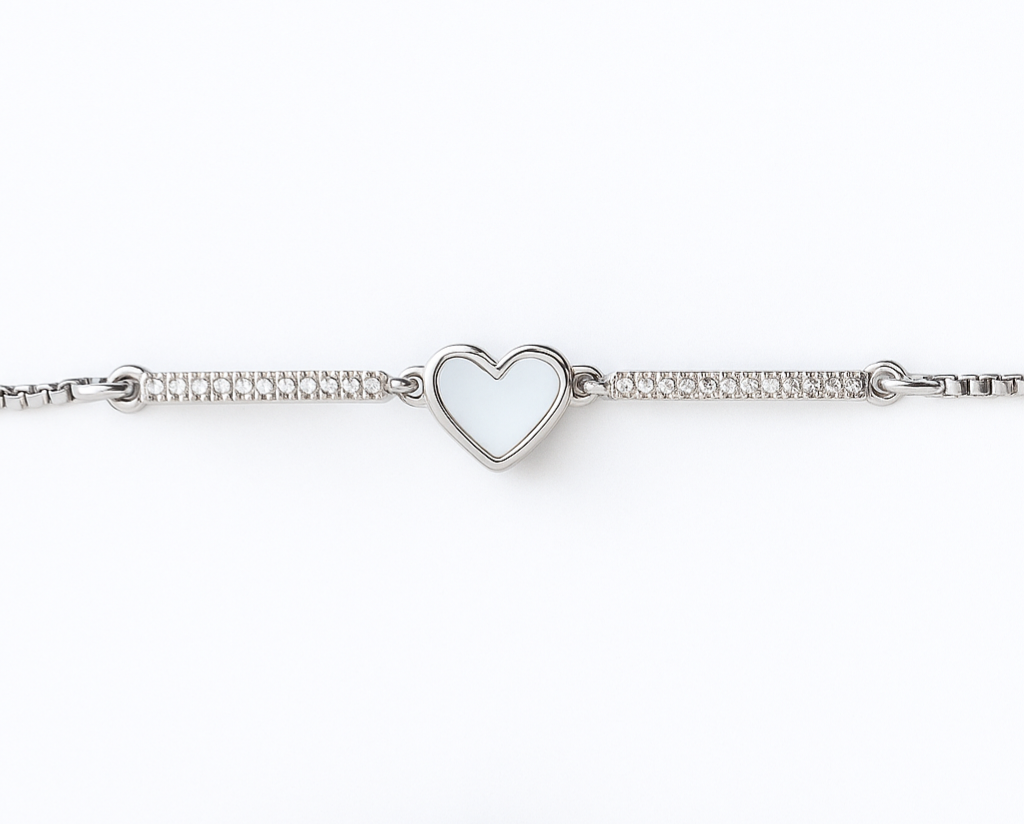 Bracelet ajustable cœur argenté