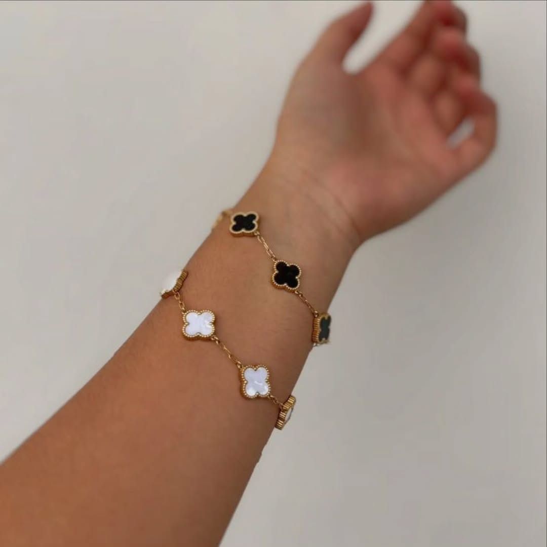 ✨ Lot Bracelet & Boucles Van Cleef – Acier Inoxydable