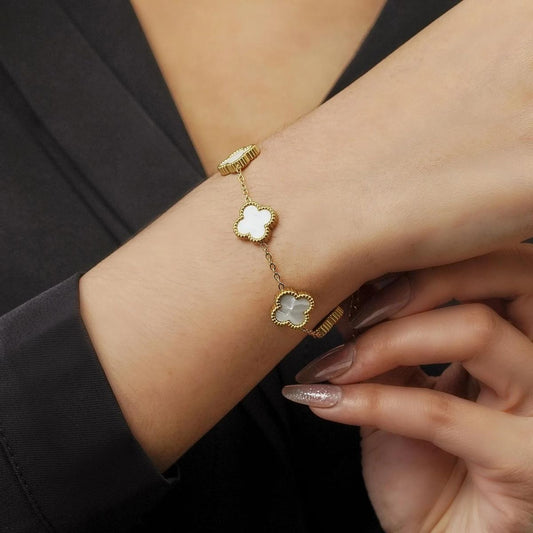 ✨ Lot Bracelet & Boucles Van Cleef – Acier Inoxydable
