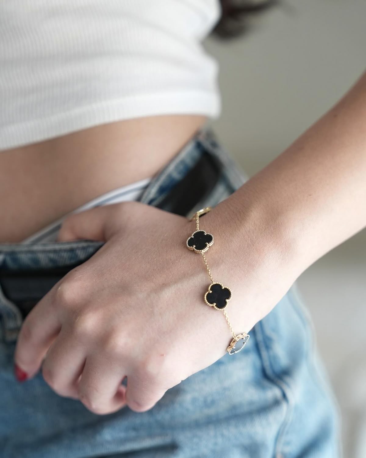 ✨ Lot Bracelet & Boucles Van Cleef – Acier Inoxydable